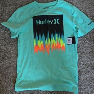 Hurley Boys Short Sleeve Tee - Aqua with Vibrant Graphic